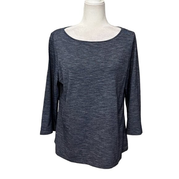 Talbots Women's Top T-Shirt Navy 3/4 Sleeve Round Neck Pullover Size Large - Picture 1 of 6